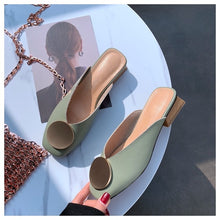 Load image into Gallery viewer, Mules Flat Heel Casual Shoes British Buckle Slides
