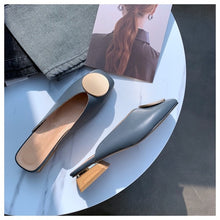 Load image into Gallery viewer, Mules Flat Heel Casual Shoes British Buckle Slides
