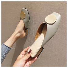 Load image into Gallery viewer, Mules Flat Heel Casual Shoes British Buckle Slides
